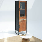 VILLENEUVE WOODEN GLASS DOOR CABINET - Art and craft furniture