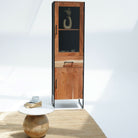 VILLENEUVE WOODEN GLASS DOOR CABINET - Art and craft furniture