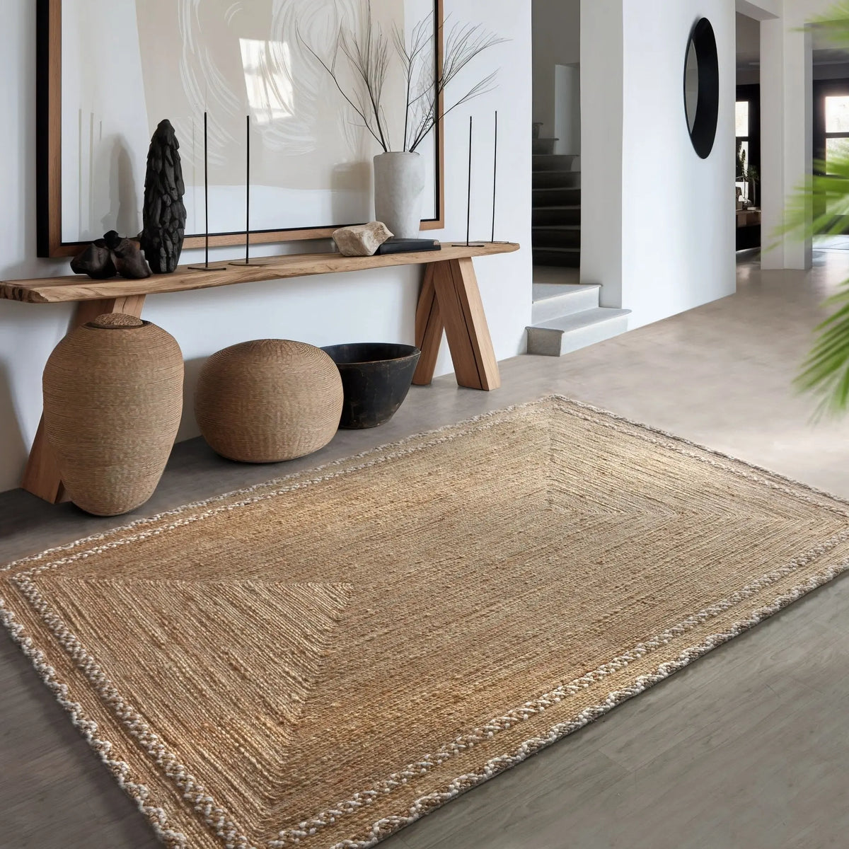 Vinseck Handmade Jute & Wool Carpet - Art and craft furniture