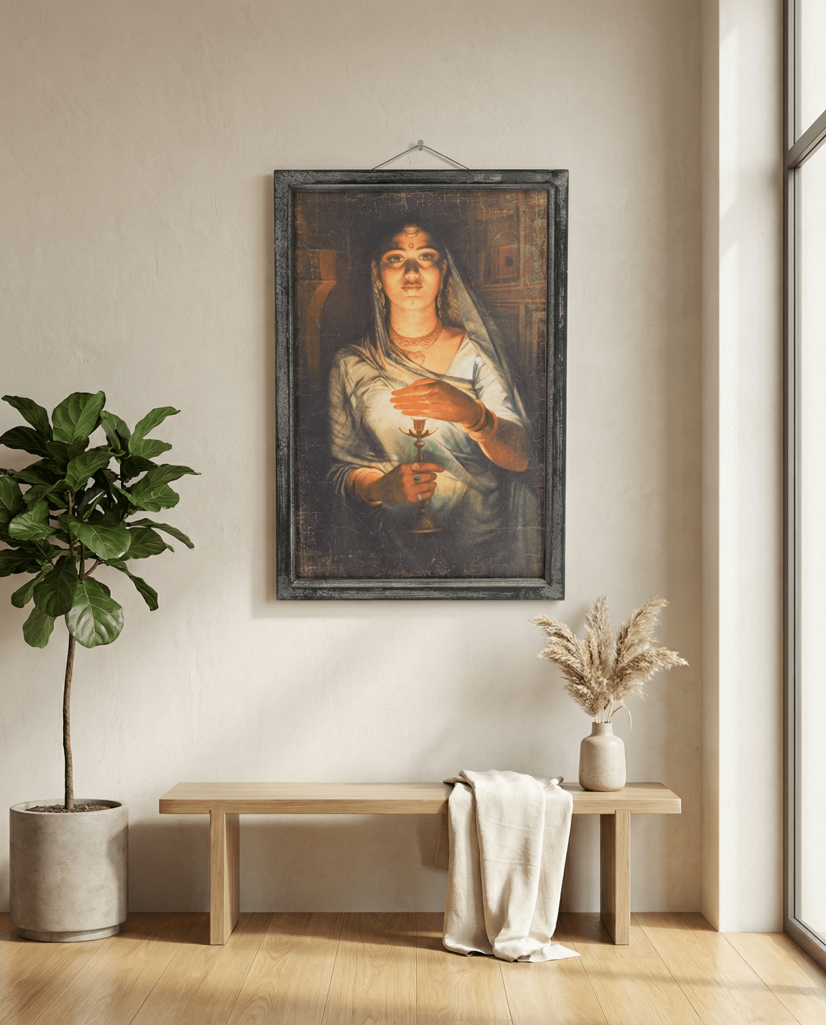 VINTAGE ART PAINTING WITH FRAME - Art and craft furniture