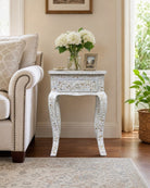 Vireza Mother of Pearl Bedside Table - Art and craft furniture