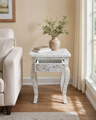Vireza Mother of Pearl Bedside Table - Art and craft furniture