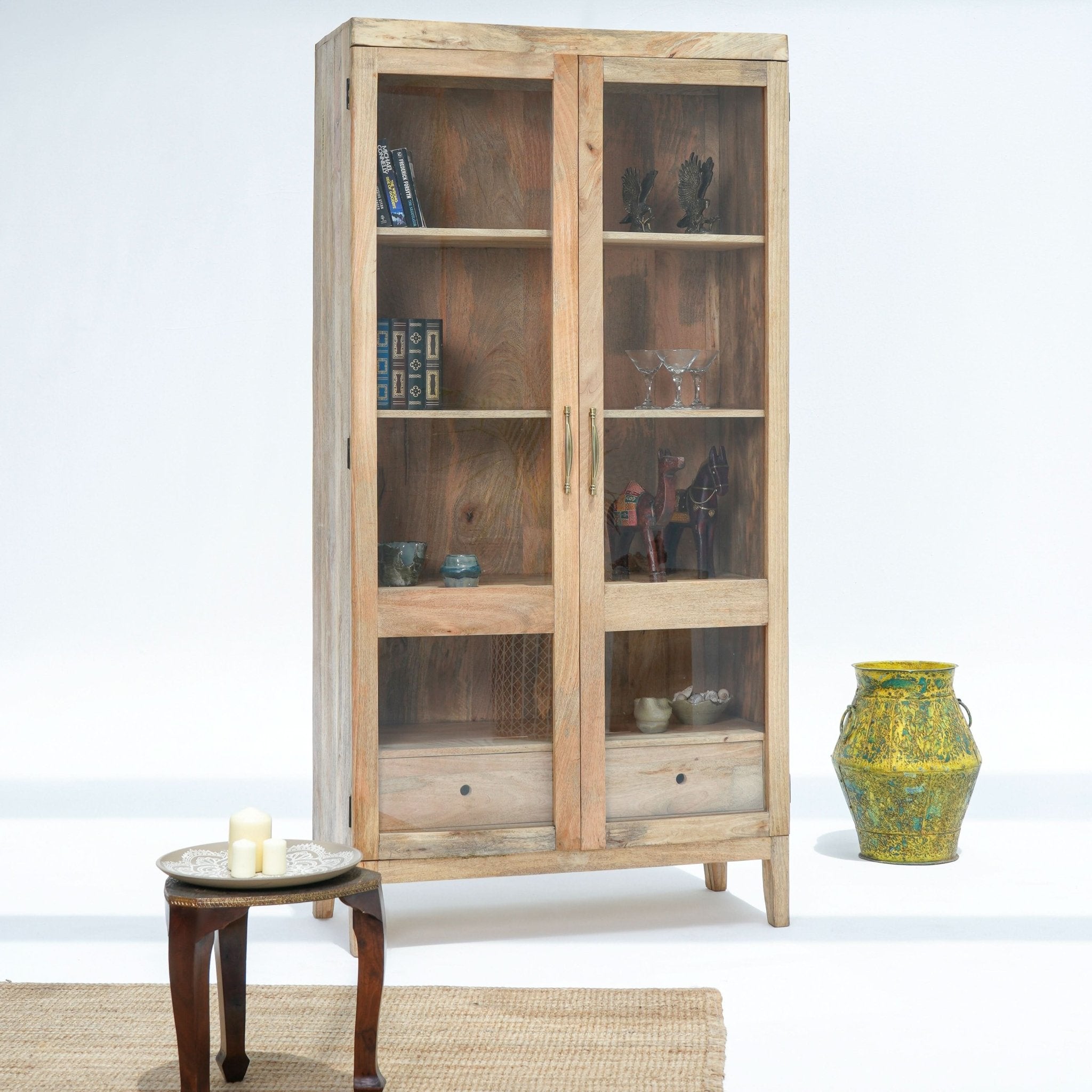 VISION TWO GLASS DOOR CABINET - Art and craft furniture