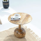 VOLARA ROUND SIDE TABLE - Art and craft furniture