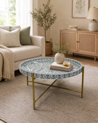 Westlyn Grey Mother Of Pearl Coffee Table - Art and craft furniture