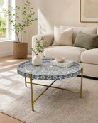 Westlyn Grey Mother Of Pearl Coffee Table - Art and craft furniture