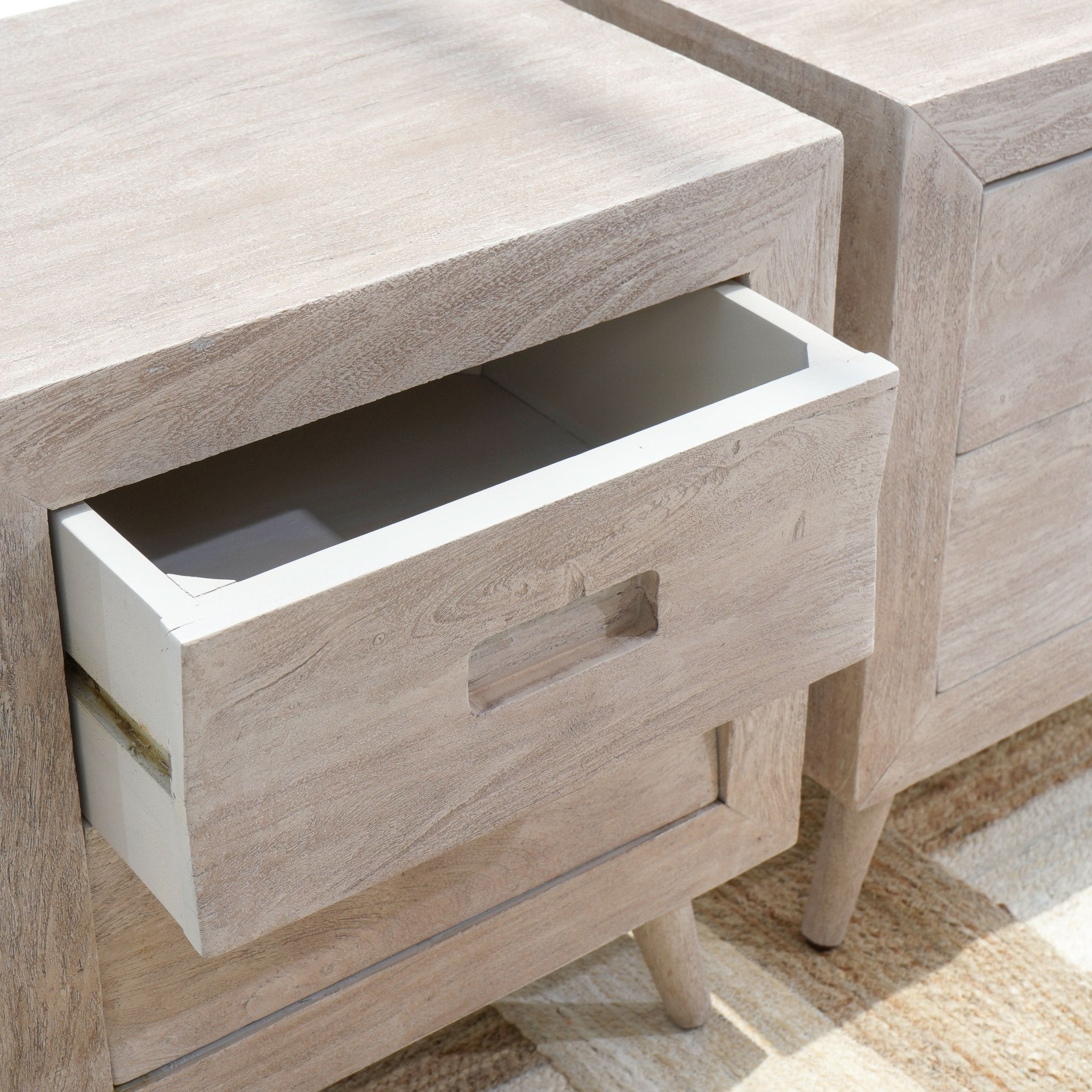 WHISPERING TWO DRAWER BEDSIDE TABLE - Art and craft furniture