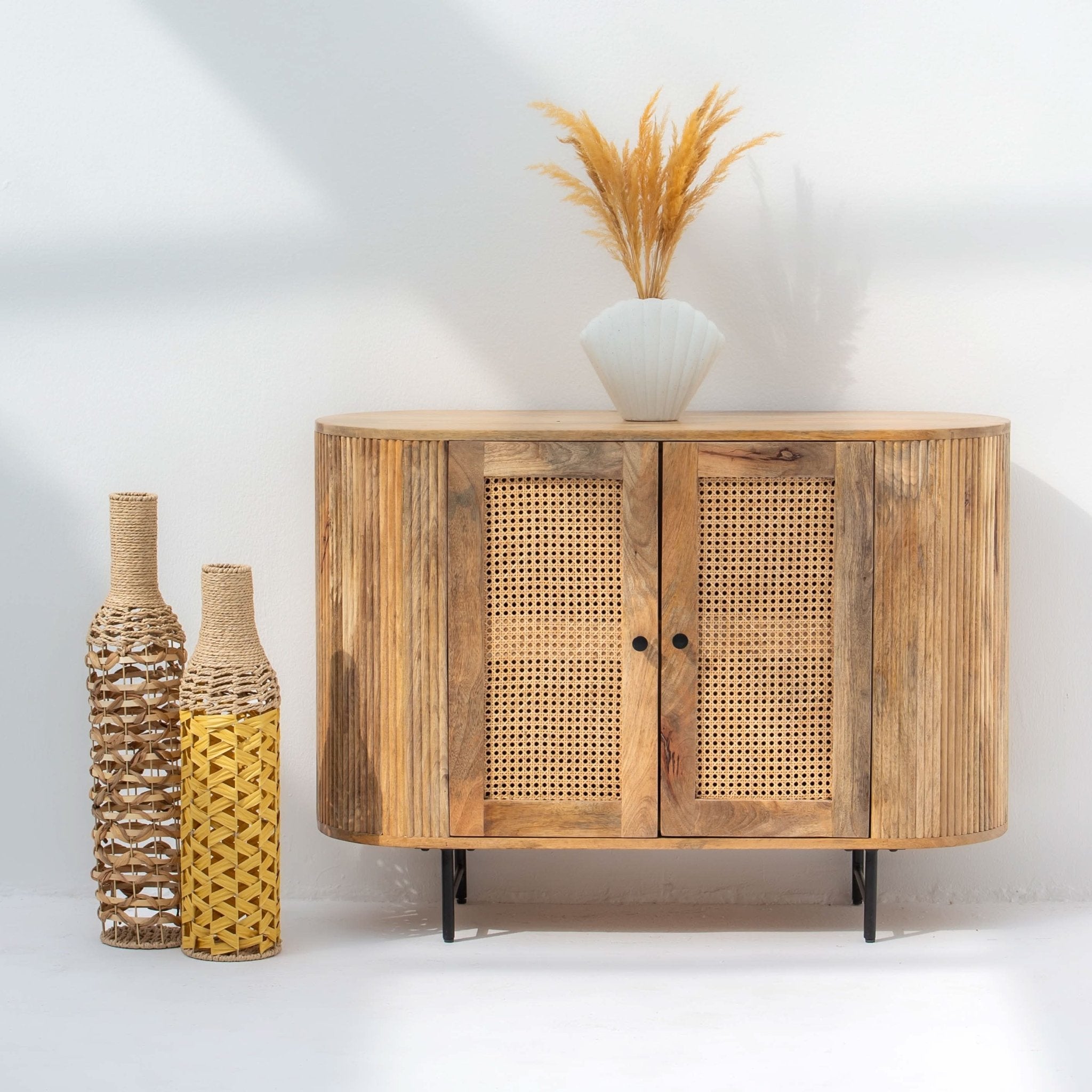 WINDSOR CANE DOOR SIDE BOARD - Art and craft furniture