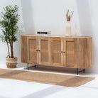 WINDSOR CANE FOUR DOOR SIDEBOARD - Art and craft furniture