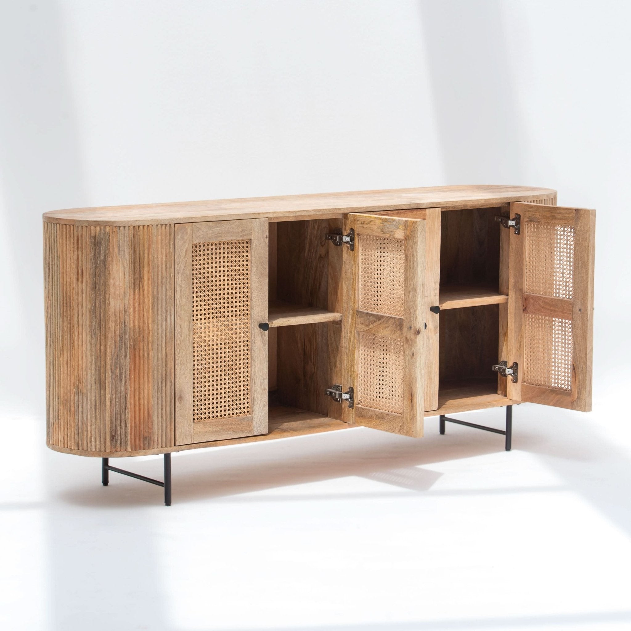 WINDSOR CANE FOUR DOOR SIDEBOARD - Art and craft furniture