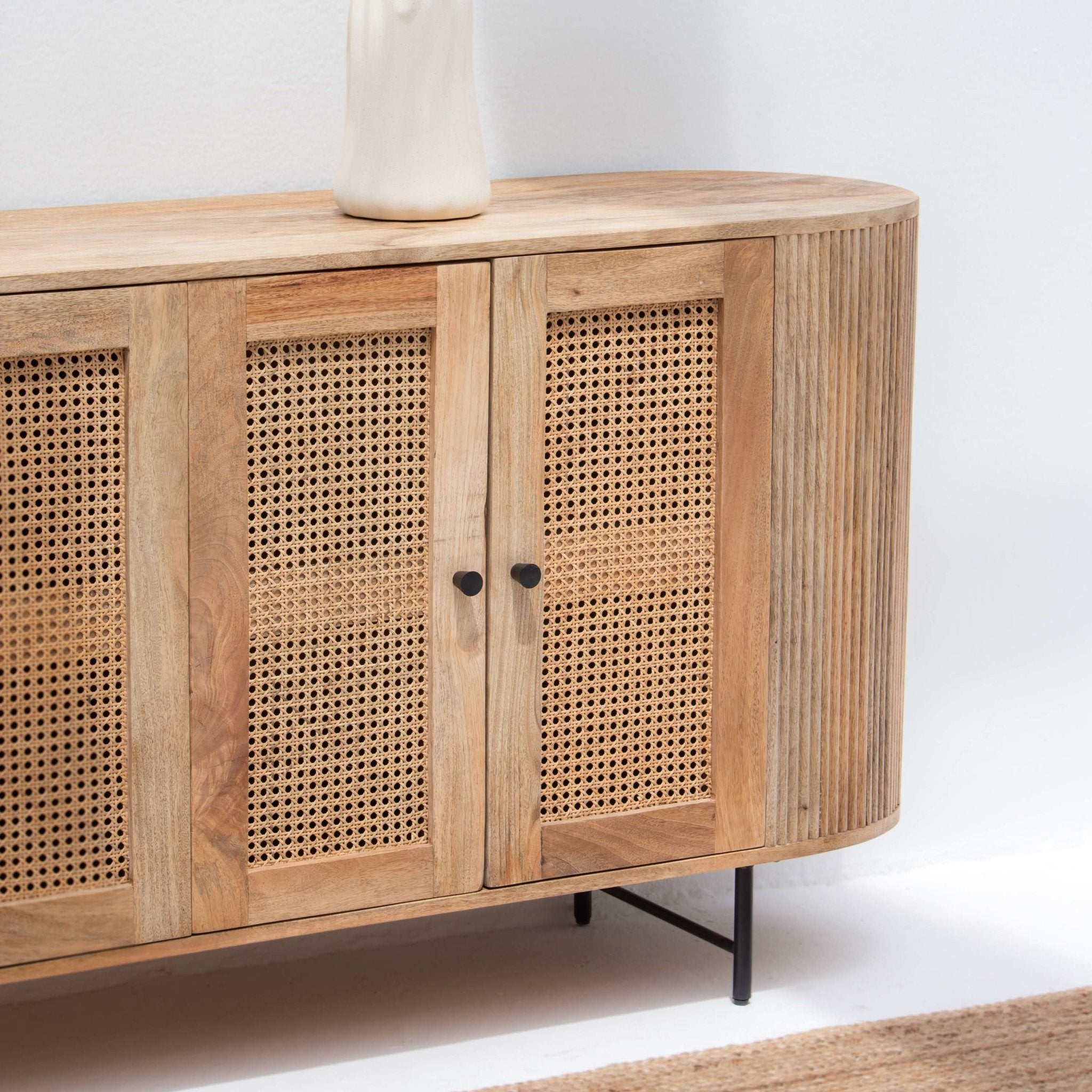 WINDSOR CANE FOUR DOOR SIDEBOARD - Art and craft furniture