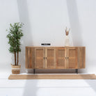 WINDSOR CANE FOUR DOOR SIDEBOARD - Art and craft furniture