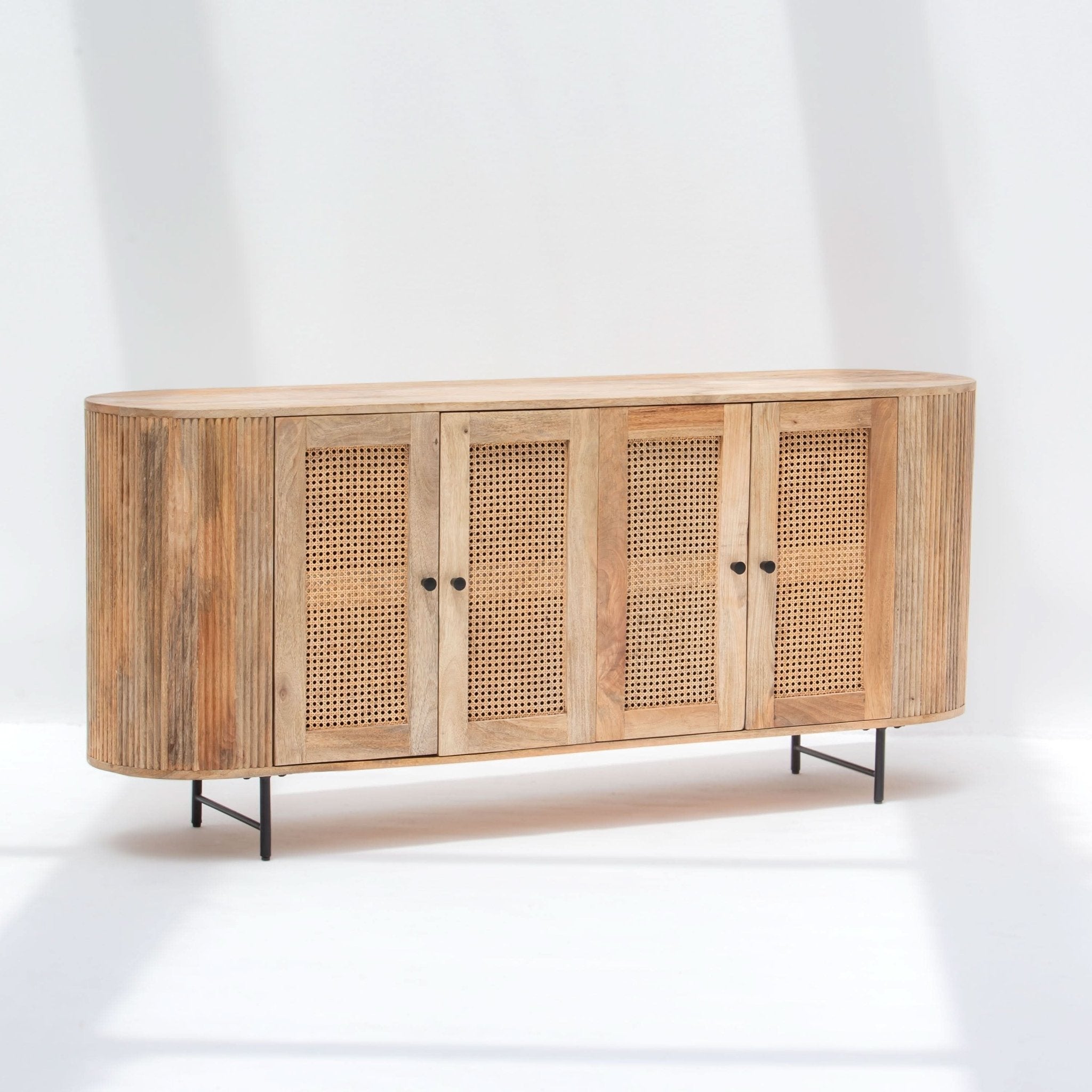 WINDSOR CANE FOUR DOOR SIDEBOARD - Art and craft furniture
