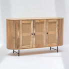 WINDSOR CANE THREE DOOR SIDE BOARD - Art and craft furniture
