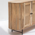 WINDSOR CANE THREE DOOR SIDE BOARD - Art and craft furniture