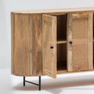 WINDSOR CANE THREE DOOR SIDE BOARD - Art and craft furniture