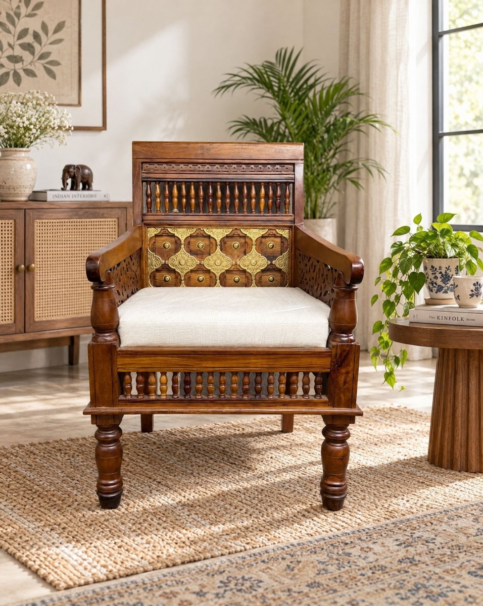 Winster Single Seater Wooden Sofa - Art and craft furniture