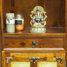 Wooden Brass Block One Door One Drawer Temple - Art and craft furniture