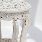 WOODEN CARVED ROUND STOOL - Art and craft furniture