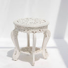 WOODEN CARVED ROUND STOOL - Art and craft furniture