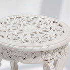 WOODEN CARVED ROUND STOOL - Art and craft furniture