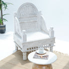 WOODEN CARVED SINGLE SEATER SOFA - Art and craft furniture