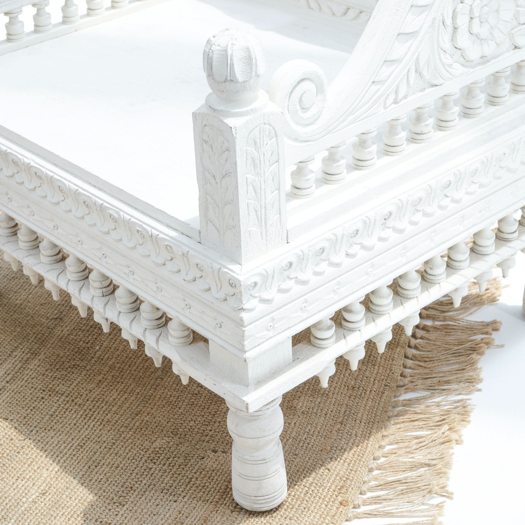 WOODEN CARVING SINGLE SEATER SOFA - Art and craft furniture