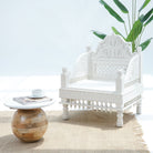 WOODEN CARVING SINGLE SEATER SOFA - Art and craft furniture