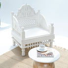 WOODEN CARVING SINGLE SEATER SOFA - Art and craft furniture