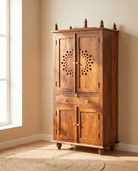 WOODEN FOUR DOOR TWO DRAWER TEMPLE - Art and craft furniture