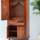 WOODEN FOUR DOOR TWO DRAWER TEMPLE - Art and craft furniture