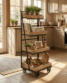 WOODEN KITCHEN TROLLY - Art and craft furniture