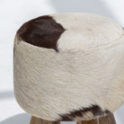 WOODEN LEATHER STOOL - Art and craft furniture