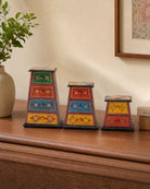 Wooden Pyramid Set of Three Chest - Art and craft furniture