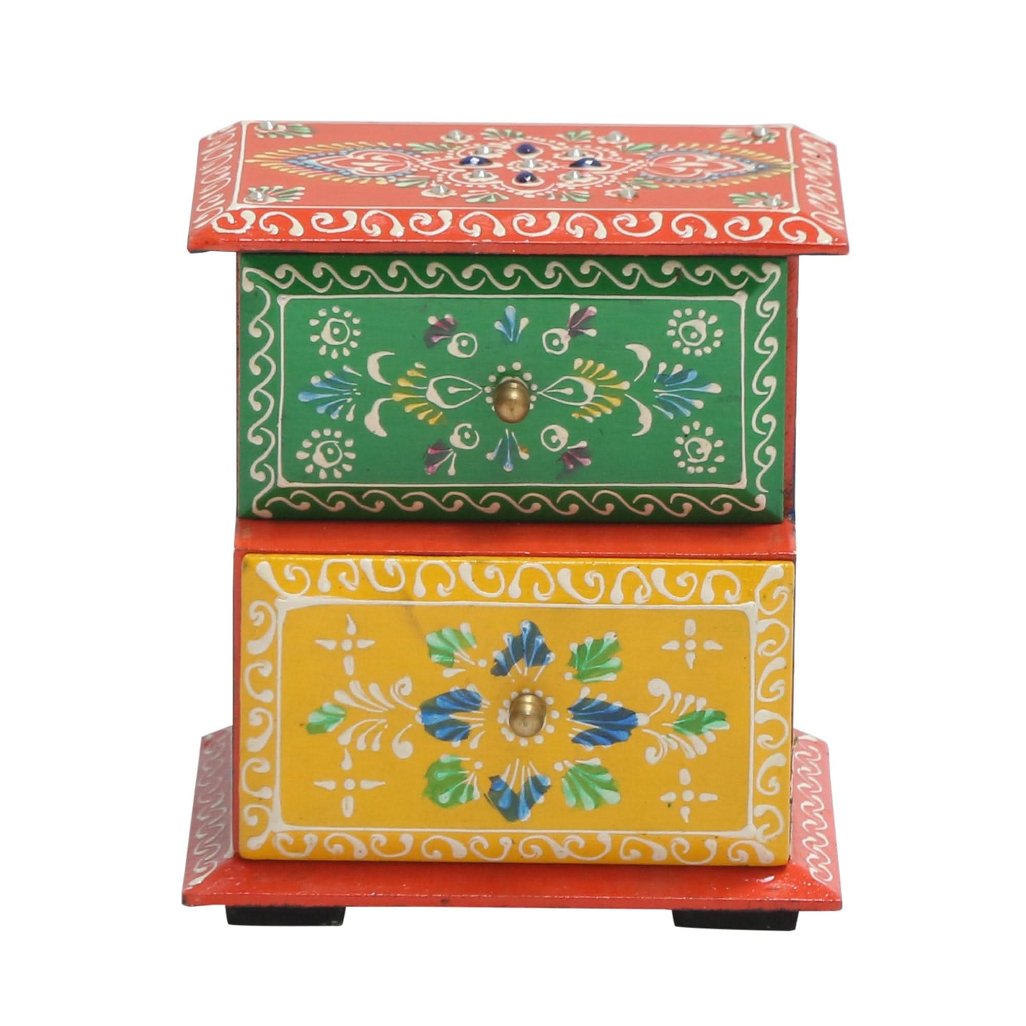 WOODEN STEP 2 DRAW MINI CHEST PAINTING - Art and craft furniture