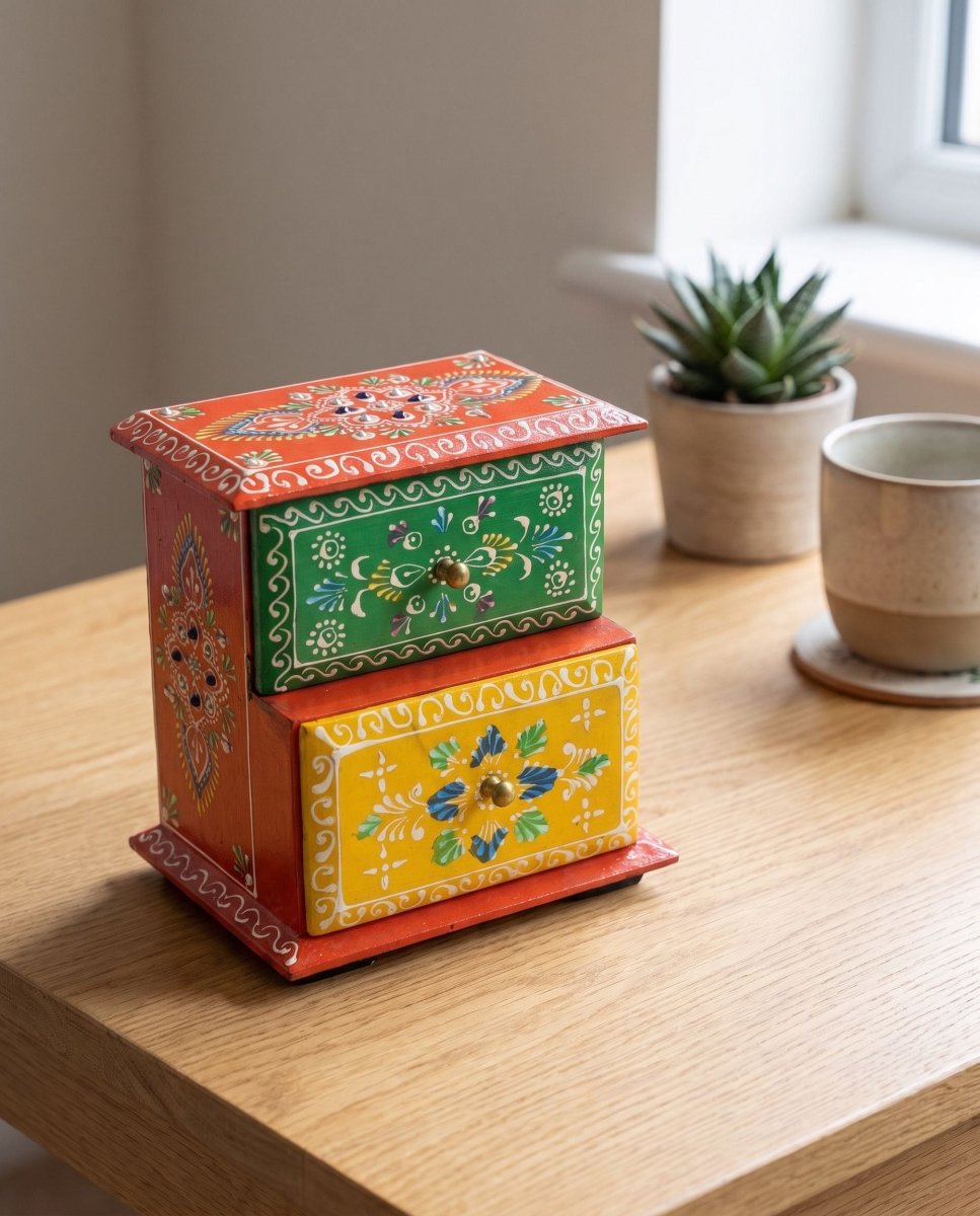 Wooden Step 2 Draw Mini Chest Painting - Art and craft furniture