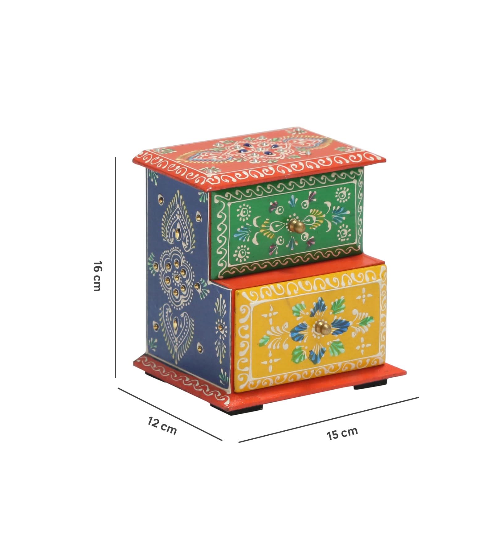 WOODEN STEP 2 DRAW MINI CHEST PAINTING - Art and craft furniture