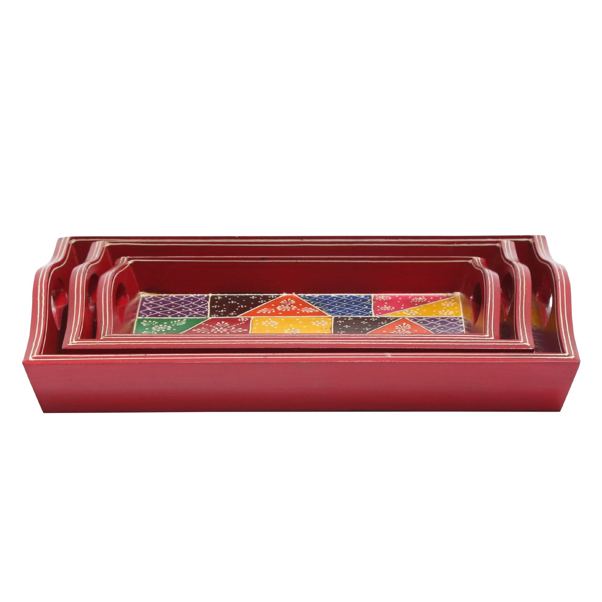 WOODEN TRAY SET OF THREE - Art and craft furniture