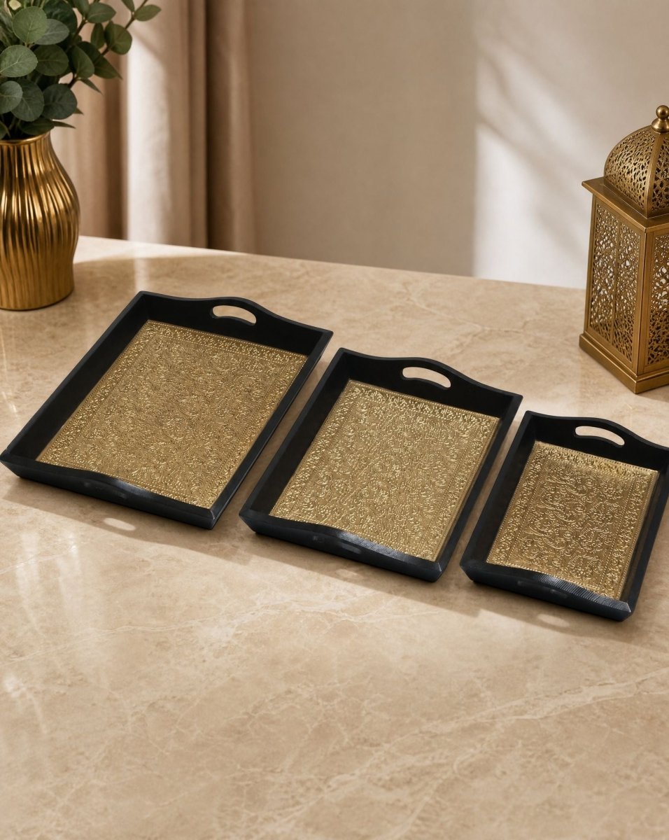 Wooden Tray Set Of Three - Art and craft furniture