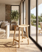Zenvia Mango Wood Bar Stool - Art and craft furniture