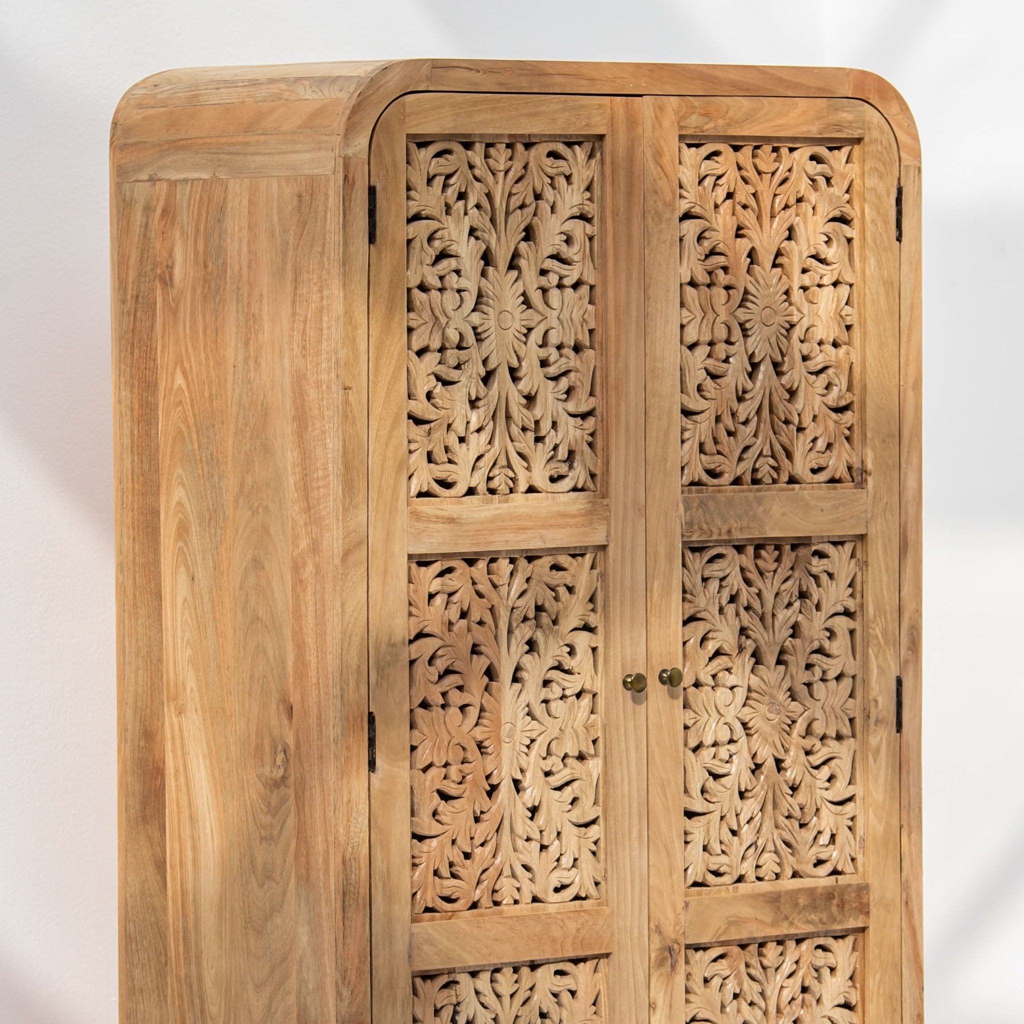 ZENVIA WOODEN CARWING TWO DOOR CABINET - Art and craft furniture