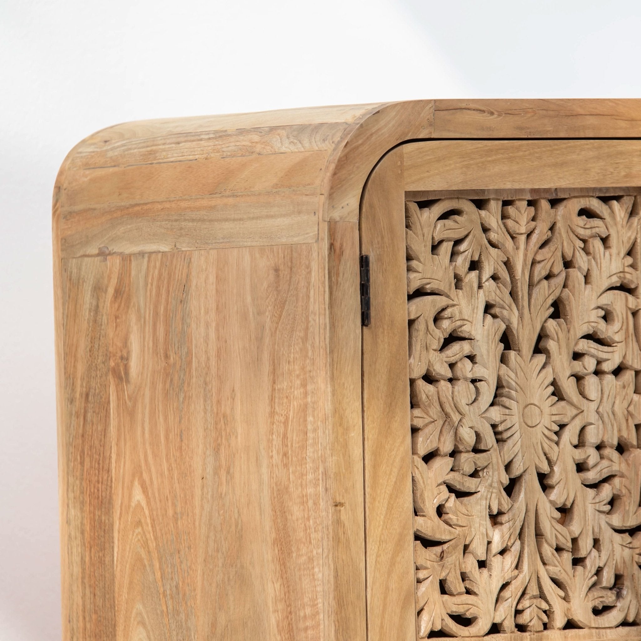 ZENVIA WOODEN CARWING TWO DOOR CABINET - Art and craft furniture