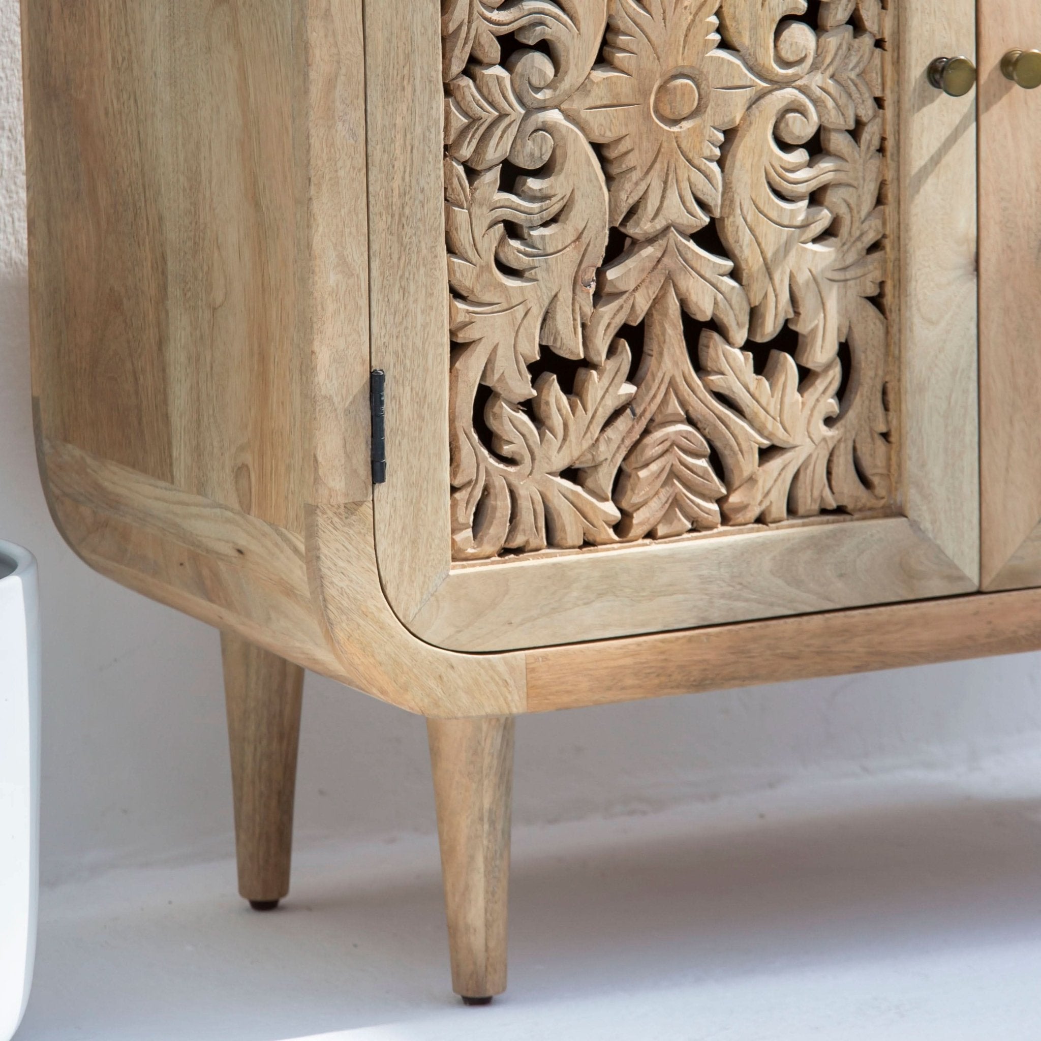 ZENVIA WOODEN TWO DOOR CARVING SIDEBOARD - Art and craft furniture