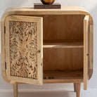 ZENVIA WOODEN TWO DOOR CARVING SIDEBOARD - Art and craft furniture