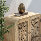 ZENVIA WOODEN TWO DOOR CARVING SIDEBOARD - Art and craft furniture