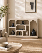 Zenvora Off White Open Sideboard - Art and craft furniture