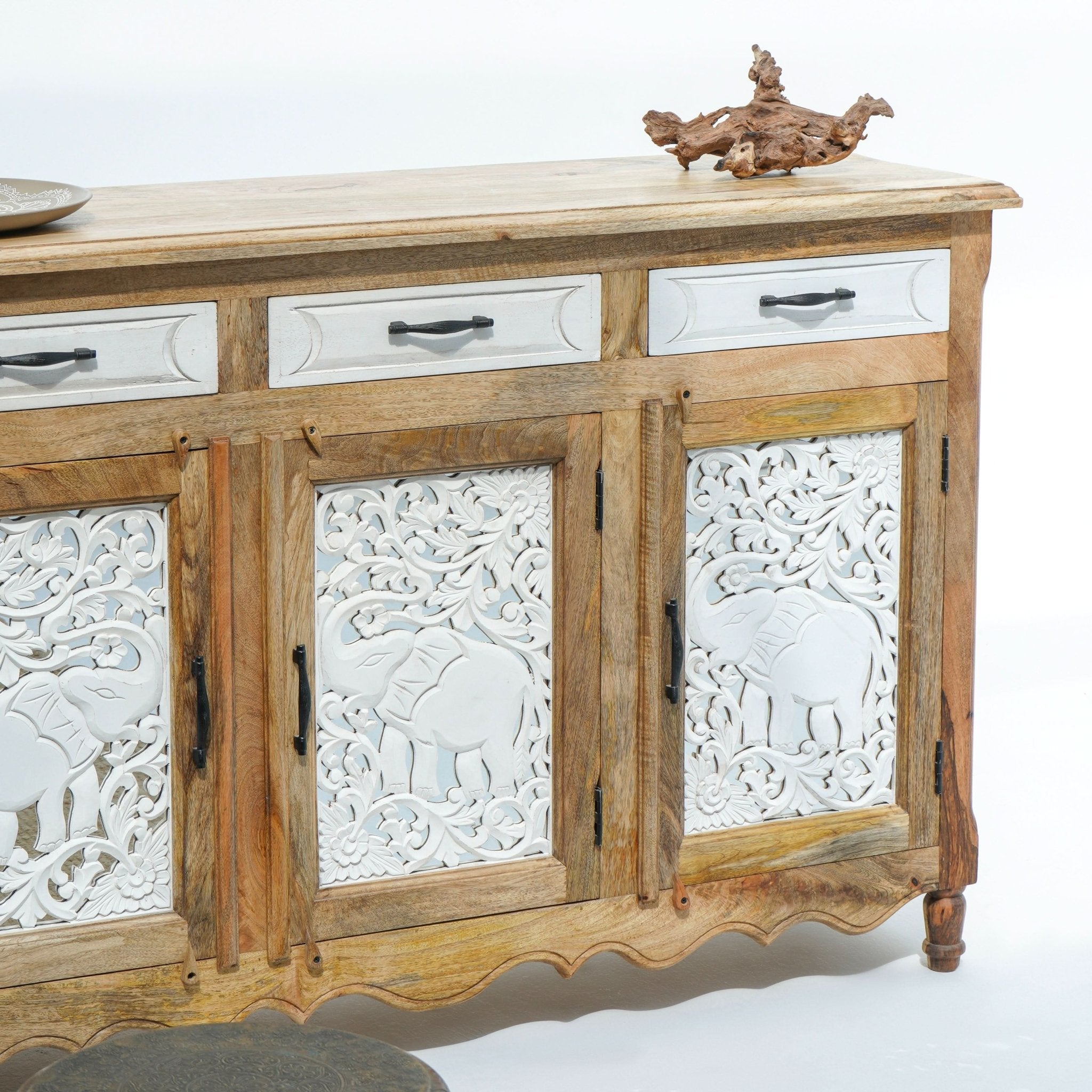 ZERRA THREE DOOR THREE DRAWER SIDEBOARD - Art and craft furniture