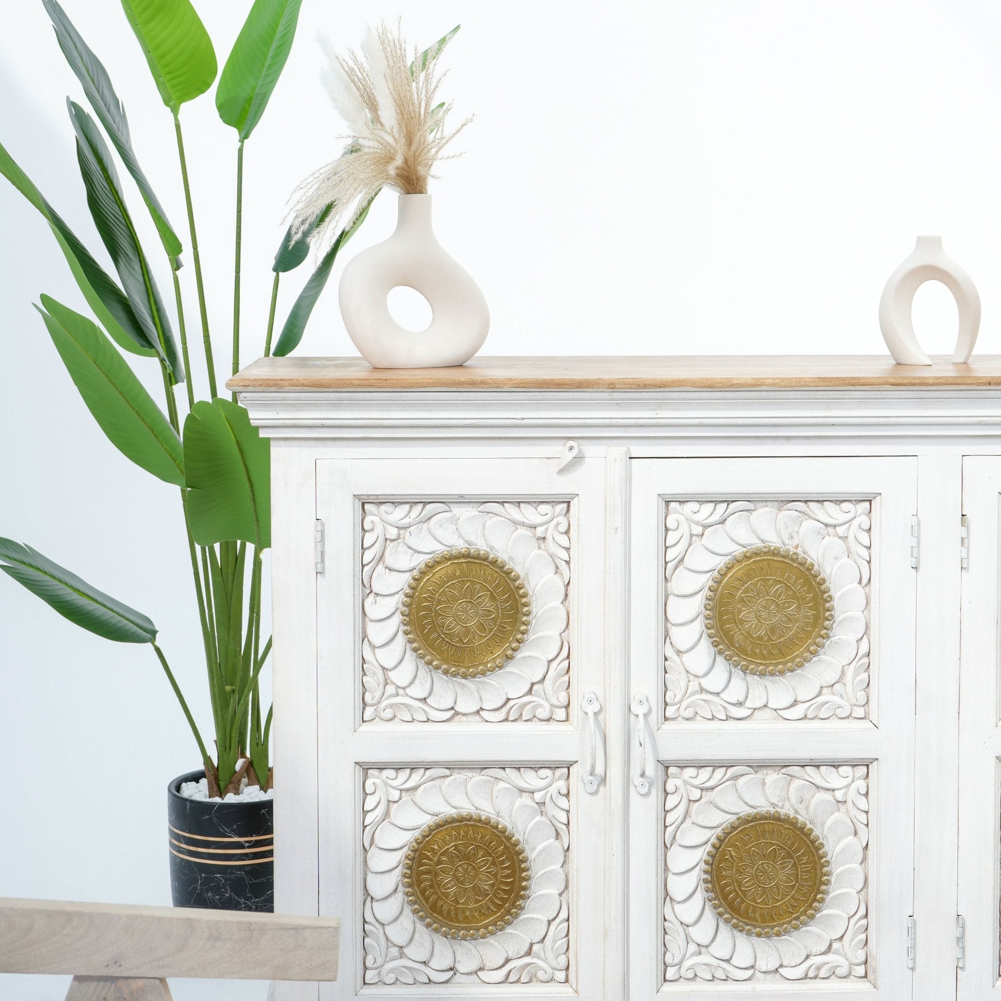 ZYARA FOUR DOOR BRASS FTD SIDEBOARD - Art and craft furniture